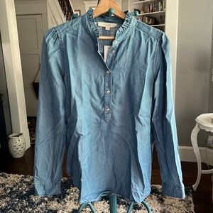 Loft denim tunic shirt. Size S.